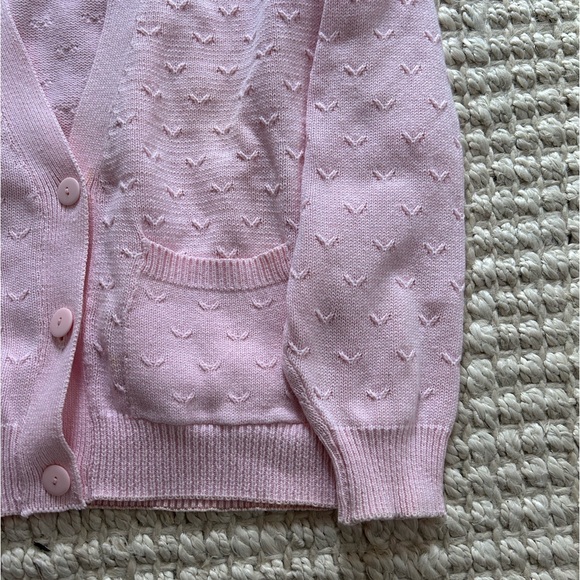 Vintage Karen Scott Knit Pink Button Front Cardigan size Large - Picture 2 of 4